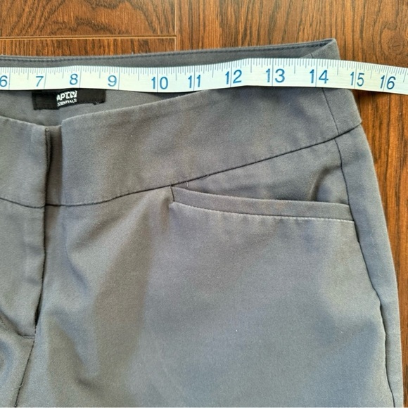 Apt 9 Gray Capris Size 6 Mid Rise Straight Leg Work Office Dress Pants - Picture 9 of 10